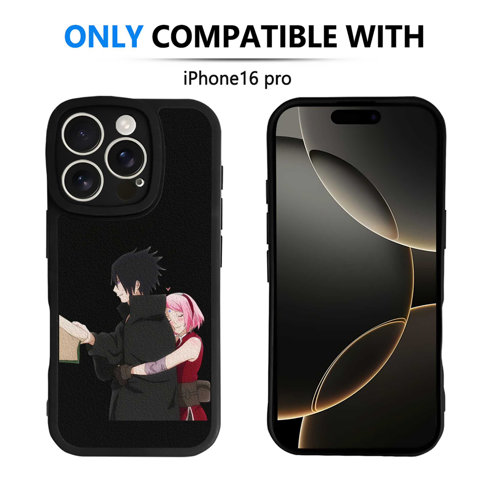 （画像用） NARUTO -ナルト- うちは サスケ Uchiha Sasuke 【iPhone 16シリーズ対応】シリコンスマホケース（レザー調） 材質：シリコン
